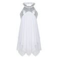 thumbnail image 3 of Traje de Ballet para niñas, vestido de tutú con leotardo de gimnasia con lentejuelas y cuello Halter, faldas de práctica de danza contemporánea, vestido de baile tutú de bailarina, 3 of 5