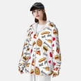 thumbnail image 5 of Goofa Fast Food Printed Women's UPF 50+ Sun Protection Hoodie Jacket Lightweight Long Sleeve Sun Shirt for Women with Pocket Hiking Outdoor-Small, 5 of 9