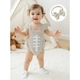 thumbnail image 4 of Gzhioc Infant Baby Girl Fall Outfits 0 3 6 12 18 Months Ruffle Sleeveless Football Embroidery Romper with Headband Set, 4 of 9