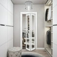 thumbnail image 2 of Sliding Closet Bi-fold Doors | Lucia 2166 White Silk Clear Glass -48 x 96, 2 of 4