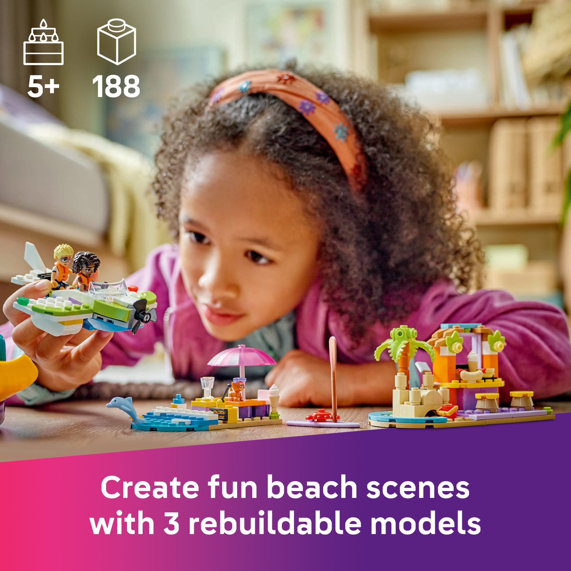 LEGO Friends Maleta Creativa de Playa y Viaje, Juguete de Construcción Portátil para Jugar a Simular - Set de Juguete para Niños, Niñas y Niños, Mayores de 5 Años - Regalo para Cumpleaños - Juguete Preescolar con 2 Minimuñecas - 42672 3