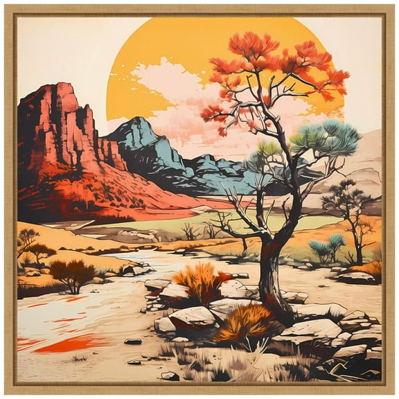 Amanti Art The Desert Path V Framed Canvas Wall Art Print