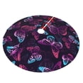 thumbnail image 2 of Kll 30" Christmas Tree Skirt Purple Butterfly Xmas Tree Skirts Mat For New Year Xmas Holiday Party Indoor Outdoor Home Decoration, 2 of 9