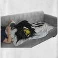 thumbnail image 6 of Eye Soft Flannel Fleece Blanket, Evil Eyes of Wild Black Cat Staring Face Werewolf Animal Monster Scratch Danger, Cozy Plush for Indoor and Outdoor Use, 70" x 90", Yellow Black Grey, by Ambesonne, 6 of 6