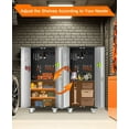thumbnail image 2 of Senfot Metal Storage Cabinet with Wheels, Lockable Rolling Steel Tool Cabinet with 4 Adjustable Shelves and Pegboard, Mobile Organizer for Home, Garage, or Office Organization, Gray, 2 of 7