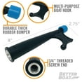 thumbnail image 3 of Boat Hook with Standard Pole Screw End 3/4" Thread | Handy Hook Boating Accessories with Rubber Bumper Push Stick Motorboat Sailboat Pontoon (Extension Pole or Telescoping Pole Not Included), 3 of 7