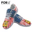 thumbnail image 1 of School Bus Driver Pattern Woman American Flag Print Woman Flats Lace Up Shoe Sneakers Breahtable Spring/Autumn Shoes, 1 of 5