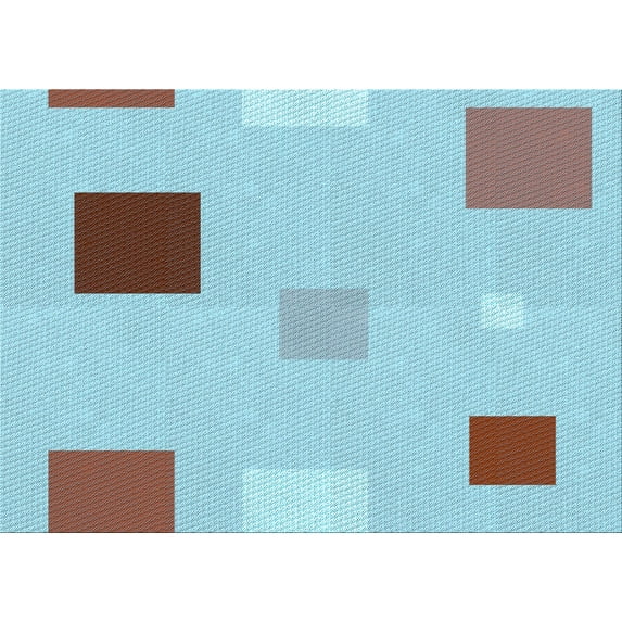 Ahgly Company Indoor Rectangle Patterned Tron Blue Area Rugs, 7' x 10'