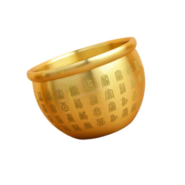 Creative Brass Feng Shui Bowl Wealth Rice Cylinder for basin statue Bedroom Study Home 7.3cmx4.8cm