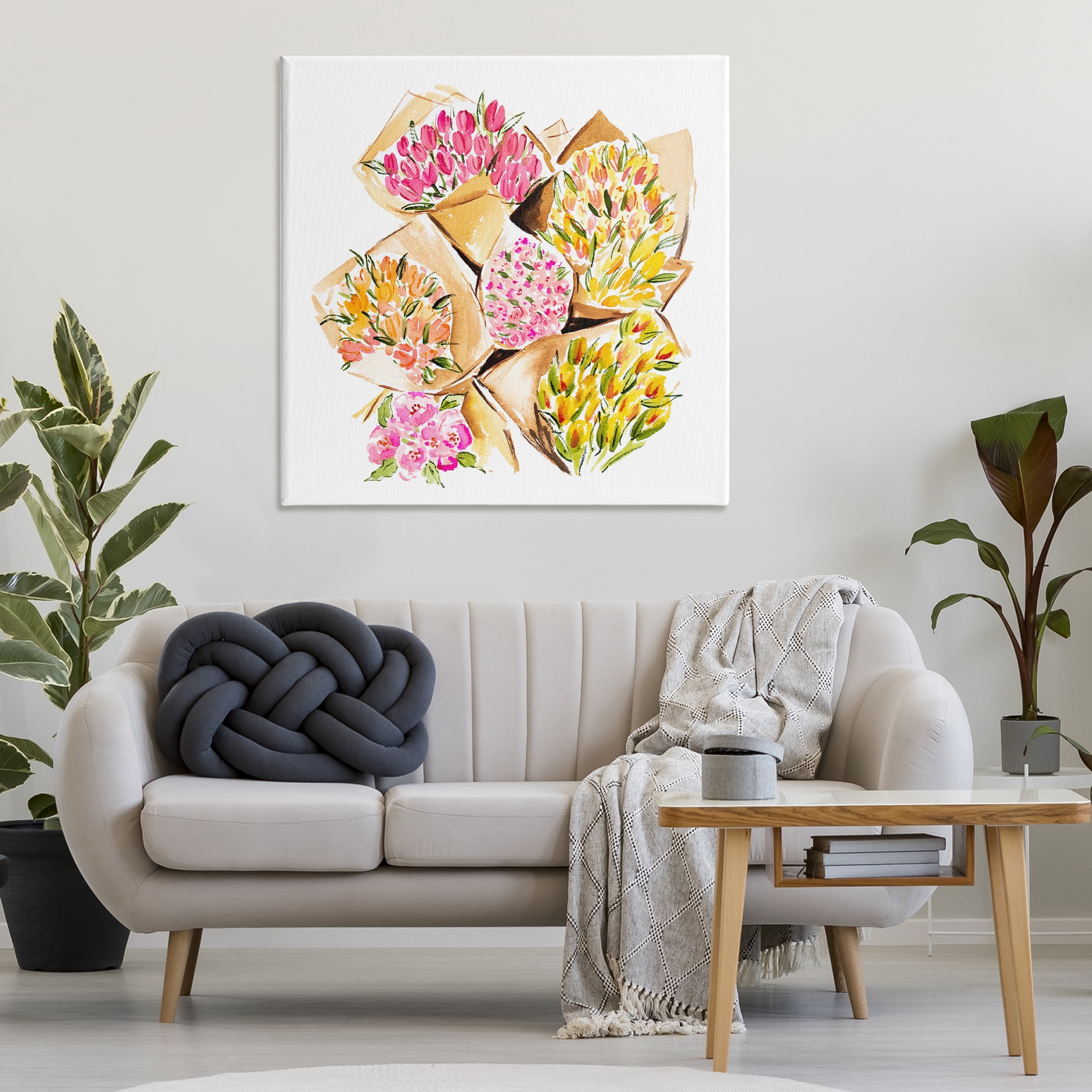 Stupell Industries Bundle of Bouquets Botanical & Floral Painting Gallery Wrapped Canvas Art Print Wall Art, 36 x 36