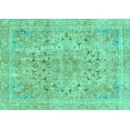 thumbnail image 1 of Ahgly Company Machine Washable Indoor Rectangle Abstract Turquoise Blue Modern Area Rugs, 4' x 6', 1 of 4