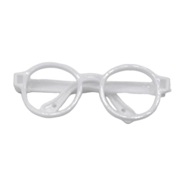 Gafas para muñecas, accesorios de moda para disfrazar figuras. Blanco