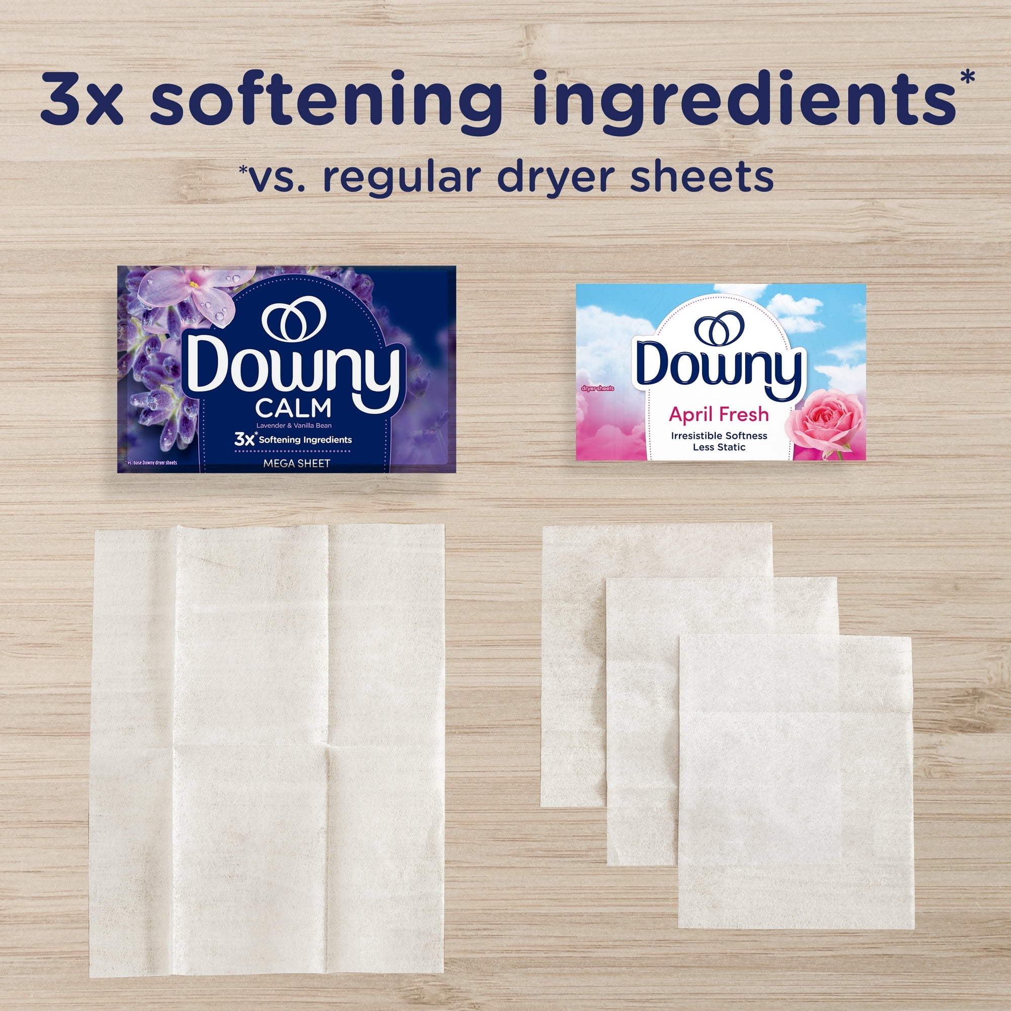 2 pack Downy Infusions Calm Mega Fabric Softener Dryer Sheets, Lavender and Vanilla Bean Scent, 130 Count