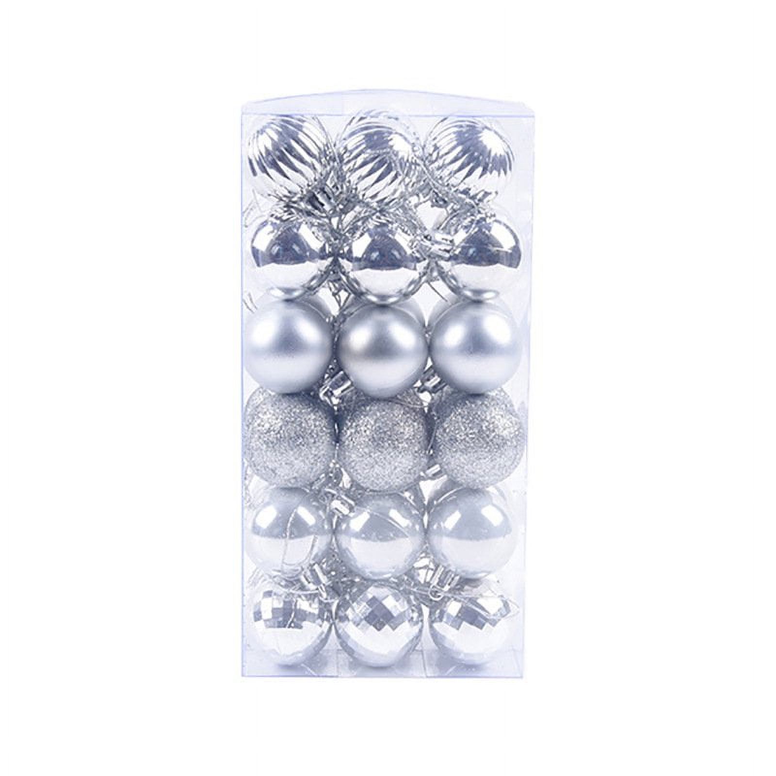 36 Mini Boules De Noël 3 Cm Avec étoile - Brillant, Mat, Pailleté - Décoration Sapin, Guirlande, Vitrine