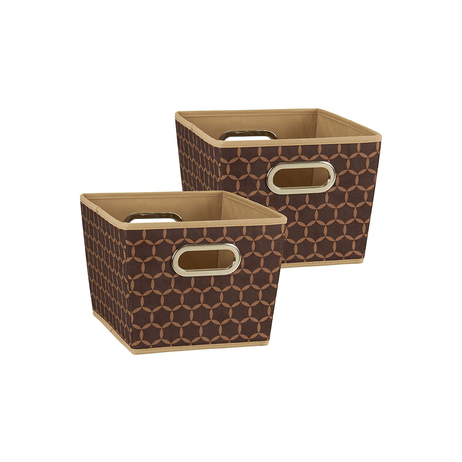 78 Small Tapered Decorative Storage Bins 2 Pack Set Cubby Baskets