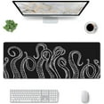 thumbnail image 2 of Ocean Octopus Black White Mouse Pad 31.5x11.8 in Desk Accessories Big Extended Non-Slip Rubber Base Mousepad with Stitched Edges Gaming Pc Desktop Large Mouse Pad, 2 of 6