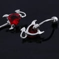 thumbnail image 5 of Descuento Corazón del diablo Anillos del ombligo Corazón Circón rojo 14G 316L Anillo del ombligo de acero inoxidable CZ Anillos del ombligo Joyería piercing del cuerpo para dama 3pacs JAMW Sencillez, 5 of 5