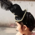 thumbnail image 2 of CUZIBR Toddler Baby Girls Funny Flower Headband With Trendy Feather Bucket Hat Ship Spring Summer Photography Prop Hairbands Fashionable Comfortable Headdresses Headwear,Black,6-18 Years, 2 of 3