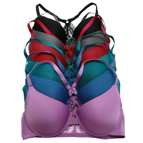 Angelina Wired, Racerback Bra with Adjustable Straps (6-Pack)