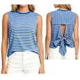thumbnail image 2 of Aezemi Women Sleeveless Striped Tank Top, Hollow out Backless Crewneck Tank Tops, Casual Summer Fashion Shirts, 2 of 7