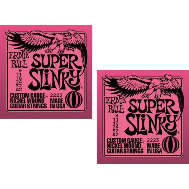 Ernie Ball Slinky Electric Guitar Strings - Ernie Ball Super Slinky Electric Guitar Strings Nickel Wound Lot 2 P02223 2 Walmart Com Walmart Com