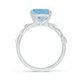 thumbnail image 2 of ANGARA Natural Nature Inspired Cushion 2.7 ct Aquamarine Ring in 14K White Gold for Women (Size-9mm) | March Birthstone, Birthday, Anniversary, Jewelry Gift for Women | Natural Aquamarine Ring, 2 of 10
