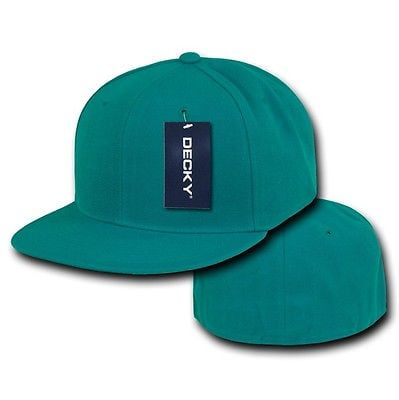 Royal Blue Fitted Flat Bill Plain Solid Blank Baseball Cap Caps Hat Hats 7 SIZES
