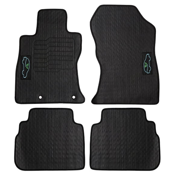Floor Mats All-Weather for 2019 to 2024 Subaru Forester with Safety Locks, Front and Rear, Black, ecoMats