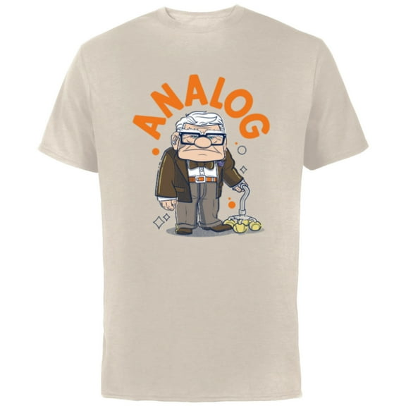 Disney and Pixar’s Up Carl Analog - Short Sleeve Cotton T-Shirt for Adults - Customized-Natural