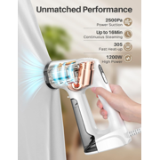Vacuum Clothes Steamer with 2500Pa Suction, 2-in-1 Steaming & Ironing, Handheld Travel Steamer with LED Display, 3 Modes, Portable Garment Steamer with 160ml Water Tank