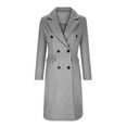 thumbnail image 3 of Women's Wool Coat Blouse Thin Coat Trench Long Jacket Ladies Slim Long Belt Elegant Overcoat Outwear Womens Olive Jean Jacket Ladies Western Jackets Women Flannels Hooded Lightweight Jacket for Women, 3 of 5