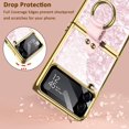 thumbnail image 3 of Pink Case Compatible for Galaxy Z Flip 4 Case with Ring,Electroplate Samsung Z Flip 4 Case with Camera Screen Protector Samsung Flip 4 Case, Stand Phone Case for Samsung Galaxy Z Flip 4 5G Case, 3 of 12