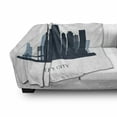 thumbnail image 3 of Jersey City Soft Flannel Fleece Throw Blanket, Center of Hudson County USA American Famous Urban Architecture Scenery, Cozy Plush for Indoor and Outdoor Use, 60" x 80", Dark Petrol Blue, by Ambesonne, 3 of 6