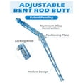 thumbnail image 2 of BLUEWING Adjustable Bent Rod Butt Heavy Duty Aluminum Alloy Rod Butt with Adjustable Angles at 0°, 30°, and 60° for Offshore Fishing, Up to 800lb Test, #6 Long Blue V2, 2 of 7