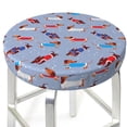 thumbnail image 3 of Lsque winter Dachshund Pattern Round Bar chair cushion covers Velvet Fabric Premium Comfort Protects from Scratches and Stains for 14-17 Inch Chair-12 inch, 3 of 7