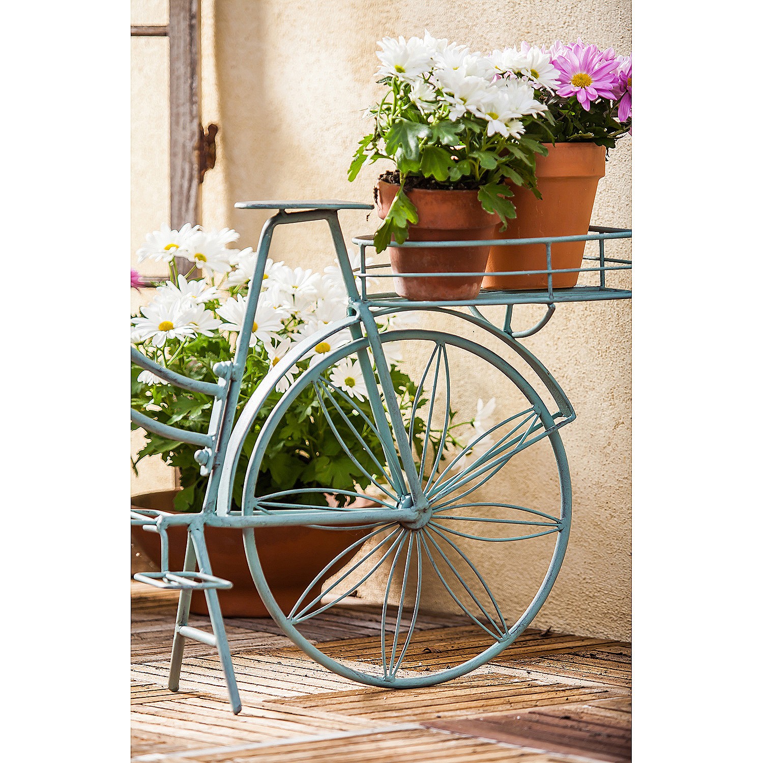Evergreen Vintage Teal Bicycle Planter Outdoor Safe Decor - image 5 of 5