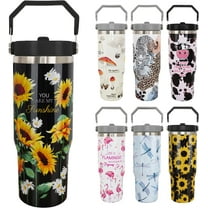 Sunflower Tumbler - Black Sunflower Cups Sunflower Gifts For Women - 30 Oz Insulated Sunflower Coffee Cup, Mug, Water Bottle, Drinking Glasses - You Are My Sunshine Birthday Christmas Gifts