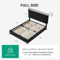 thumbnail image 2 of Novilla Full Size Bed Frame with Headboard, Full Size Bed Frame with Drawers, Full Bed Frame with LED Lights, Charging Station and Adjustable Headboard, No Box Spring Needed, Black Velvet, 2 of 23
