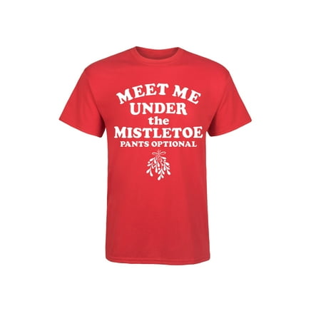 Meet Me Under The Mistletoe Pants Optional - Mens Short Sleeve Tee (Best Clothing Optional Resorts)