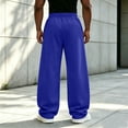 thumbnail image 7 of Wide Leg Sweatpants for Men,Drawstring Elastic Waist Loose Fit Pants with Pockets for Daily Wear, 7 of 7