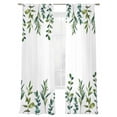 thumbnail image 2 of Eucalyptus Leaves Semi Sheer Curtains 108 Inch Length 2 Panels Set,Spring Pastoral Botanical Leaf Watercolor Sheer Kitchen Curtain Privacy Window Curtain for Living Room Bedroom Rod Pocket Drapes, 2 of 7