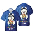thumbnail image 3 of Autism Awareness Siberian Husky Accept Understand Love Hawaiian Shirt Breathable Summer Unisex Merch Husky Dog Lover Gifts - 12003, 3 of 6