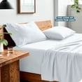 thumbnail image 3 of Bare Home Washed Sheet Set - Premium 1800 Collection - Deep Pocket - 4 Piece - Full, White, 3 of 7