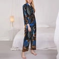 thumbnail image 3 of Balery Starry Night Charging Dinosaur Conjunto de Pijama con Estampado para Mujer, Conjunto de Dos Piezas con Manga Larga, Ropa de Dormir Suave con Bolsillos, Pijamas Cómodos-Large, 3 of 7