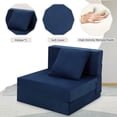 thumbnail image 4 of Convertible Folding Sofa Bed with Pillow - Single Size Memory Foam Futon Sleeper - Portable collapsible Mattress Floor Couch for Living Room, Bedroom, Guest Room - Modern Space-Saving Design - Blue, 4 of 7