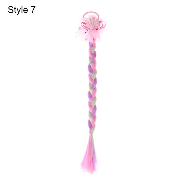 Lazo de arcoíris para niña, accesorios de princesa para el pelo, elásticos de copo de nieve, accesorios para bebé, trenza sin daños