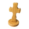 thumbnail image 4 of Adorno de cruz de madera con base, decoración religiosa, elegante regalo decorativo compacto Base redonda, 4 of 8