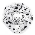 thumbnail image 1 of Women Black White Stars Soft Long Chiffon Neck Wrap Kerchief Scarf Stole, 1 of 6