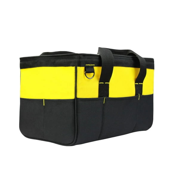 Yeacher Sac à Outils en Tissu Oxford Polyvalent à Grand Ouverture, Sac à Fermeture Éclair, Sac Utilitaire Multifonction avec Poignée de Transport, Fourre-Tout à Outils en Tissu Oxford 600D