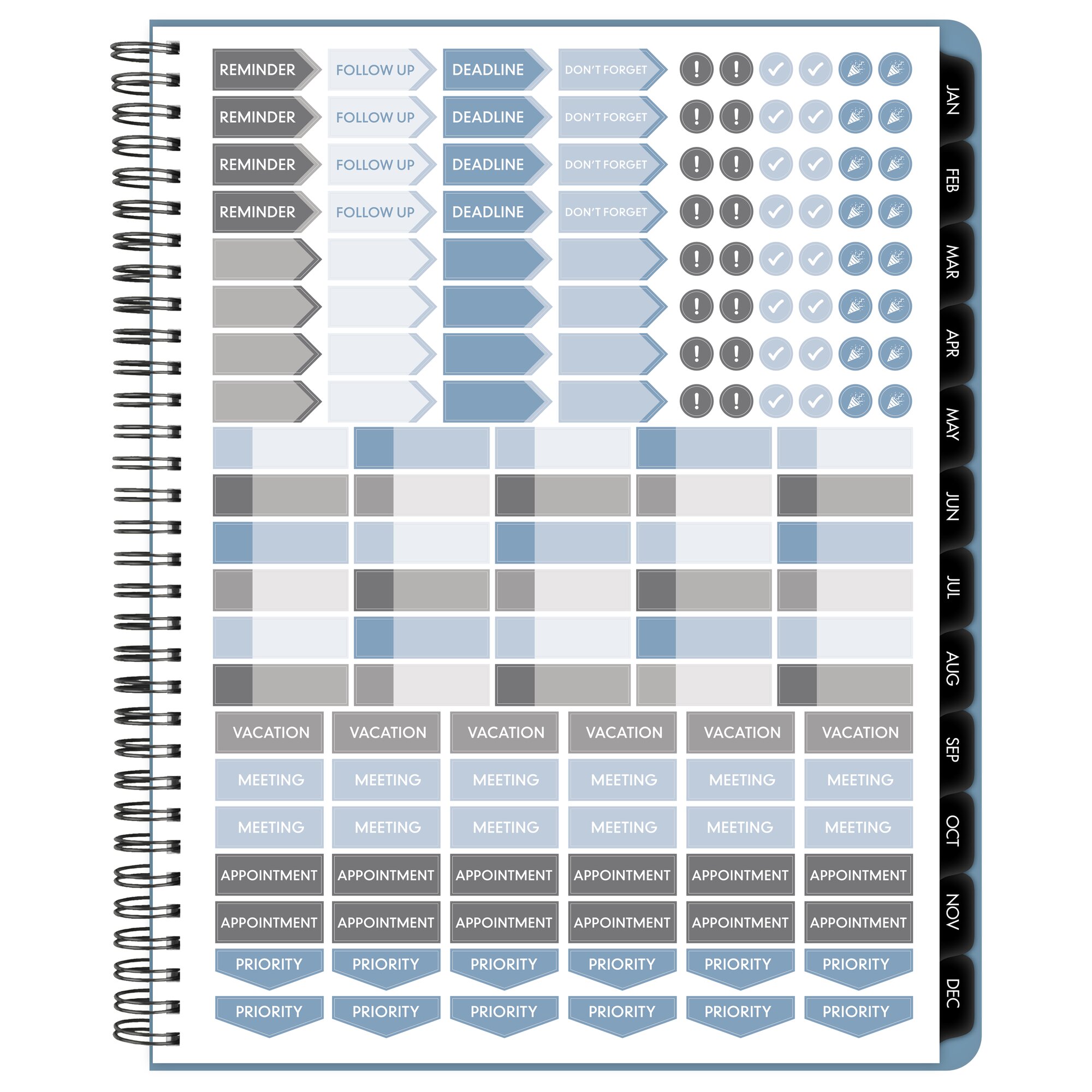 AT-A-GLANCE Contemporary Lite 2026 Weekly Monthly Planner Mineral Blue Large 8